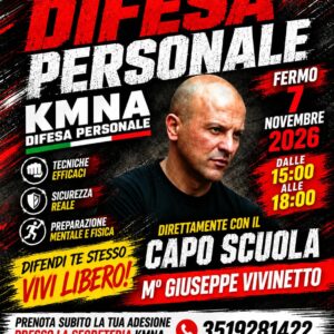 Biglietto Seminario Di Difesa Personale KMNA Fermo 7 Novembre 2026